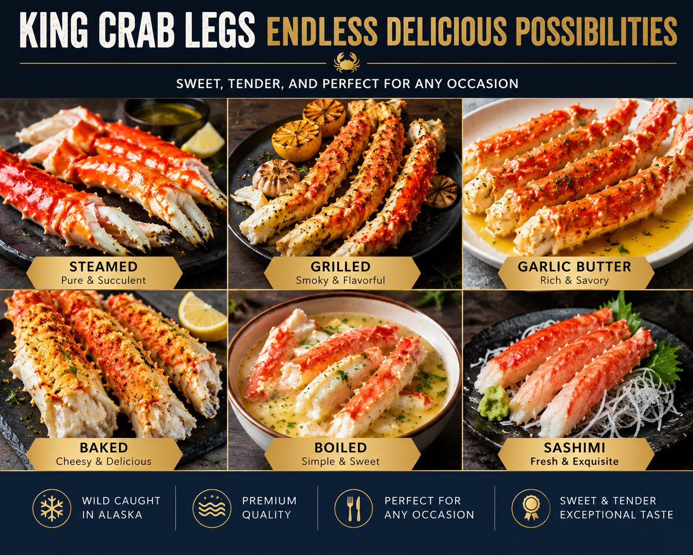 🦀 Summer Seafood Sale | Wild Alaskan King Crab Legs – Premium Quality at Limited-Time Price