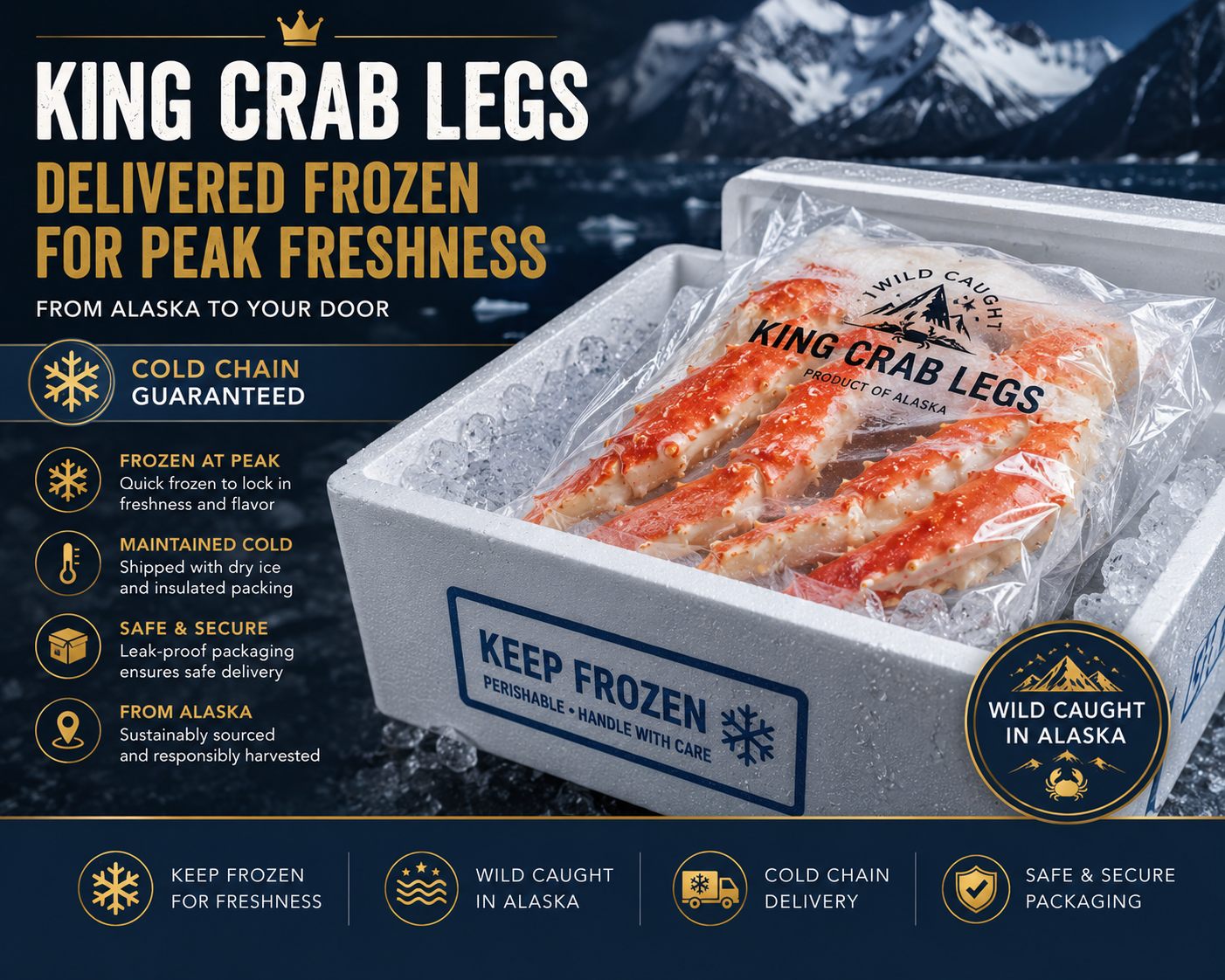 🦀 Summer Seafood Sale | Wild Alaskan King Crab Legs – Premium Quality at Limited-Time Price
